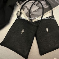 American 2025 Genuine NEW Chrome Hearts Crowe Mahjong Bag With Leather Leather Hand Bag Mini Mobile 