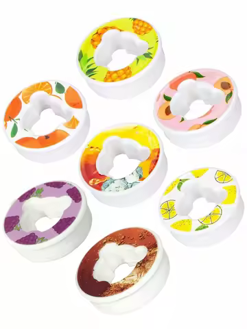 5/7pcs Bear Fruit Drink Flavor Flavor Pod Creative 0 Sugar 0 Calorie Flavor Ring For Plastic Water B