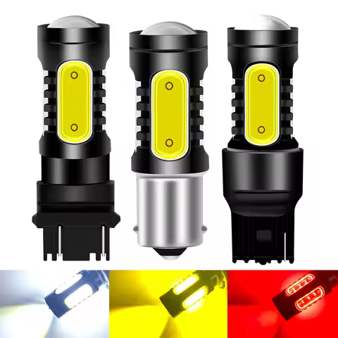 2PCS 1156 P21W LED BA15S PY21W BAU15S Bulb 12V COB 5SMD T20 7440 W21W 7443 3157 1157 BAY15D P21/5W L