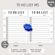 Planner Book Refill Paper Binder To Do List Simple Minimalist M5