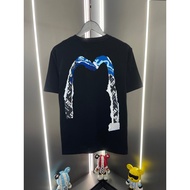 T-shirt Evisu/ Baju-T Evisu Uniseks T-shirt bercorak lengan pendek untuk pakaian luar, baju-T sukan,