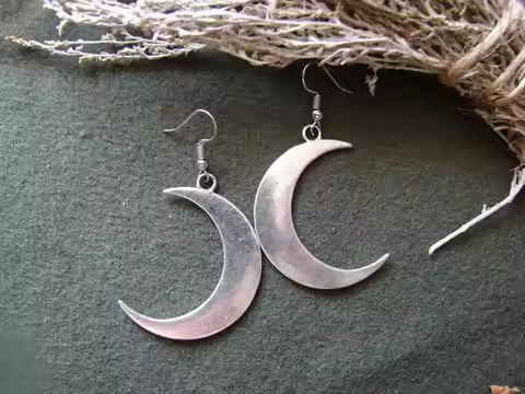 Crescent Moon earrings mystic gothic jewelry Lunar witch celtic Pagan Wiccan luna Moon phase witchy 