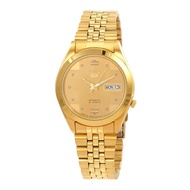 [Creationwatches] Seiko 5 Gold Tone Jubilee Bracelet Gold Dial 21 Jewels Automatic SNKC12J1 Men's Watch