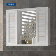 ST/🎀Alumimum Hidden Bathroom Mirror Cabinet Mirror Box Feng Shui Push-Pull Cosmetic Mirror with Shelf Dressing Mirror SG