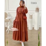 Dress crinkle | Gamis Terbaru | Baju muslim | Dress Midi | Gamis Midi 