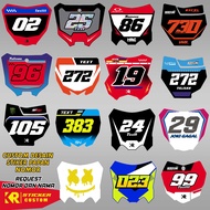 CRF RMZ KX KTM YZ KLX GORDON NUMBER PLATE STICKER FREE NAME AND NUMBER CLEAR HD DESIGN NEWEST YES st