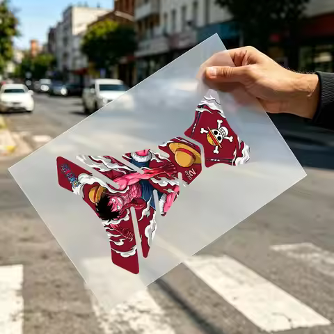 For Anime Luffy Gear 2 Flat Fishbone Decal Waterproof Motorcycle Gas Tank Sticker Vinyl Graphics Mot