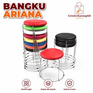 Round Chair Iron Frame Stainless Bar Bench Cafe Resto Chair Multipurpose Oreo Home Bench Ariana