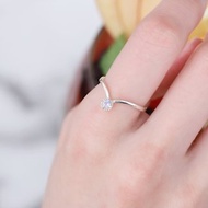 鑽面拉長石925純銀蛋糕塔V形戒指 可調式戒指 可調式戒指