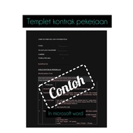 Templet Kontrak Pekerjaan dlm Microsoft Words