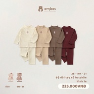 (smirks) EMBES long-sleeved felt set with 3cm collar, size 9-12m to 3-4y