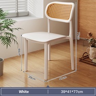 Nordic rattan chair dining chair household plastic back chair modern simple stackable Kerusi