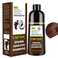 Hair Colour Brown Hair Dye Shampoo, Hair Colour Shampoo 3 in 1 Hair Dye Shampoo for Women and Men to