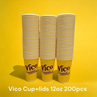 VICO Cup+lids 12oz 200pcs / Cawan Vico