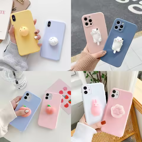 Squishy 3D Toys Chick Phone Cat Case For Huawei Y9 Prime 2019 Y9S Y7 2019 Y6S Y5P Nova Y90 Y72 Y63 C