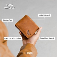 VEDA EGLS Cool Men's Genuine Cowhide Bifold Wallet with Free Name Engraved