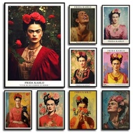 Frida Kahlo Flower Woman Portrait Canvas Print  Mexican Art for Home  Cafe Wall Decor