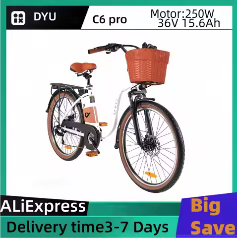 DYU C6 pro Adult Electric Bicycle, 250W city ebike, 36V 15.6AH E-bike, 26 Tire Electric Bike