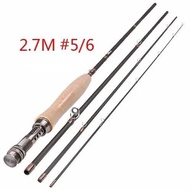 Mavllos 3/4 5/6 WT Fly Fishing Rod 40T Carbon Fiber 8FT 2.4M/9FT 2.7M Fast Action Cork Handle Lightw
