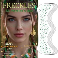 8 Pcs Green Face Makeup Patches, St. Patrick's Day Glitter Freckles Face Tattoo, Glitter Freckles, S