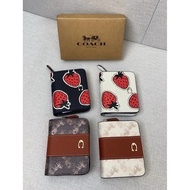 Coach/Coach Coach Counter Style billfold Ladies Color Matching Classic Logo Folding Wallet Short Wal