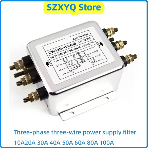 EMI filter auger-type CW12B-10/20/30/40/50/60/80/100A-S 3-phase 3-wire AC power supply filter power 