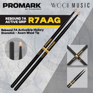 ProMark R7AAG Rebound 7A ActiveGrip Hickory Drumstick (Acorn Wood Tip) - Made In USA