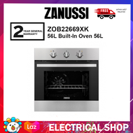 {FREE SHIPPING} ZANUSSI 56L Built-In Electric Oven with 6 Programs ZOB22669XK (Convection Pizza Fan 