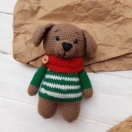Hand crochet funny Dog Stuffed toys Animals Plush toys Amigurumi toys Knit toys