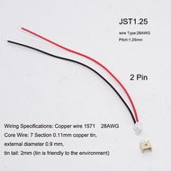 10 Sets 28AWG JST JST1.25mm 2 Pin Connector Plug Wire Cable 100/200/300mm Length Male Female Plug So