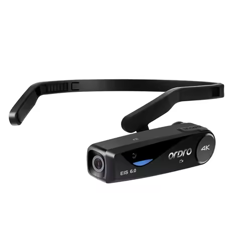 Head Wearable Vlog Camera for YouTube Video, Ordro EP6 PLUS FPV WiFi 4K 30 FPS Camcorders Webcam, Bl