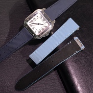 FKM Watch Strap Bracelet For Cartier Santos FKM Rubber Watch Band WSSA0010 WHSA0021/23 Series Quick 