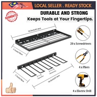 2 Layer Organizer Drill Holder Display Rack Wall Mounted Power Hand Tool Storage 1 Shelf Tier Large