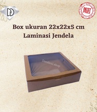 DUS KUE BROWNIES (1 PAK=10 pcs) uk 22x22x5 cm. Laminasi dalam dus kue COD DUS KUE 22X22 DUS DONAT DU