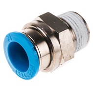 Festo Threaded-to-Tube Pneumatic Fitting, R 3/8 to, Push In 12 mm, QS Series, 14 bar QS 3/8 - 12