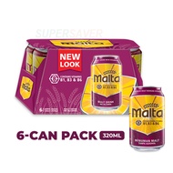 Malta Non-Alcoholic Malty Brew Can Beverage 6-Can Pack (6 x 320ml)