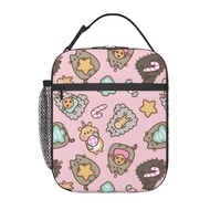 Pusheen The Cat Kids Lunch box Insulated Bag Portable Lunch Tote School Grid Lunch Box for Boys Girls