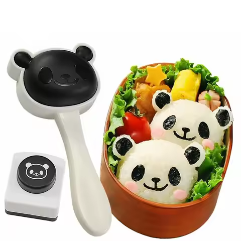 Panda rice ball mold set / sushi roll up white curtain sushi tool set kitchen rice mold set onigiri 