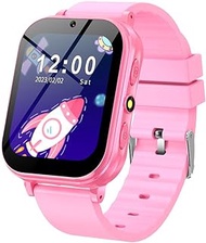 MIDDOW Kids Watch with 24 Puzzle Games, HD Touch Screen Smart Watches for Kids with Camera Video Music Player Pedometer Flashlight Alarm, 12/24hr Watch for Boys, for Boys Girls 3-12 (Pink)