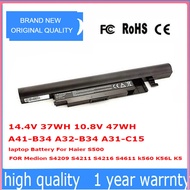 A41-B34 A32-B34 A31-C15 laptop Battery For Haier S500 FOR Medion S4209 S4211 S4216 S4611 k560 K56L K