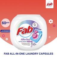 Fab All-in-One Laundry Capsules Lavendar (60 pods)