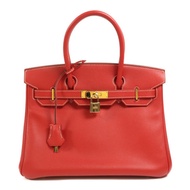 HERMES Epsom皮革Birkin 30手挽袋Rouge Casaque