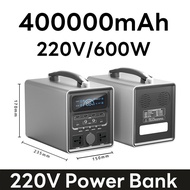 Power Station 400000mAh/600W Power box camping แค้มป์ปิ้ง แคมป์ปิ้ง กล่องสำรองไฟ 220V/12V/5V Outdoor