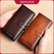 Dompet Kulit Lelaki Original Business Men 100% Cowhide Genuine Leather Wallet Travel Anti RFID Card 