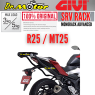 YAMAHA R25 MT25 R-25 MT-25 GIVI SRV SPECIAL MONORACK MONO RACK J TAPAK BOX KOTAK TOP CASE RAK BAGASI