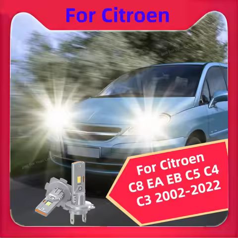 2x H7 Led Headlights Canbus Car Bulb 3570 CSP 6000K White Fog Light Diode Lamp Plug&Play For Citroen