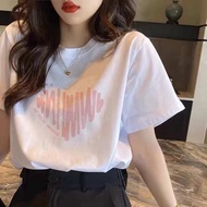 t shirt perempuan tshirt woman t shirt lengan panjang perempuan t shirt budak perempuan Kemeja-T separuh lengan baju lengan pendek wanita lengan pendek putih musim panas 2024 gaya Harajuku Korea baharu dicetak mengikut trend