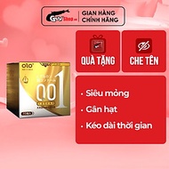 [Hộp 10 cái] Bao cao su OLO 0.01 Zero Vàng - Siêu mỏng, gân và hạt