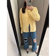 FLORENS KNIT BUTTON SLIT CARDI (YELLOW)