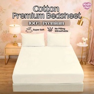 【Harga Kilang Direct】Pure Cotton King/Queen Size 6in1 Bedsheet Sets/Cadar Getah /Bedsheet Cadar